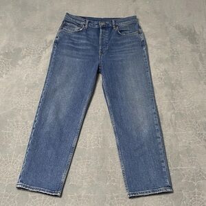 Re/Done 70s Stovepipe Jeans Womens 29x26 Blue High Rise Stretch Button Fly Denim